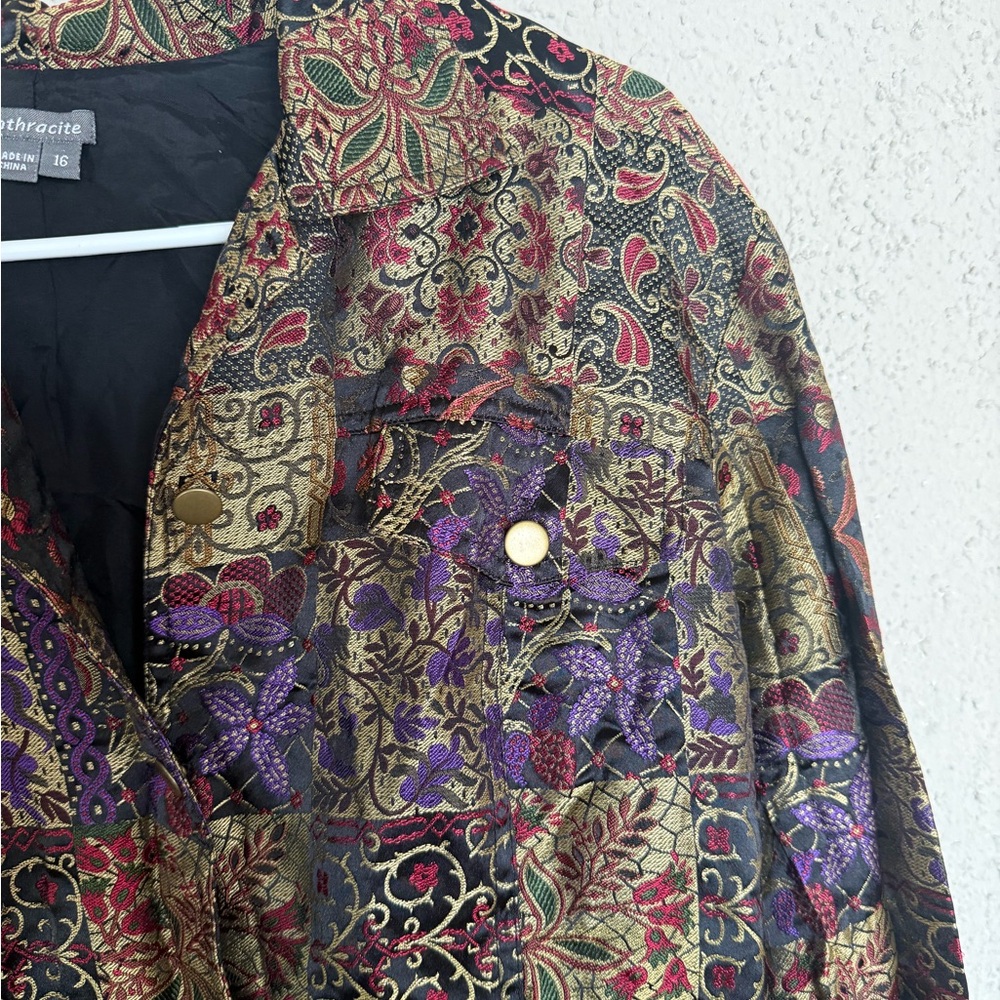 Vintage Tapestry Patchwork Jacket Oversized Boho … - image 2